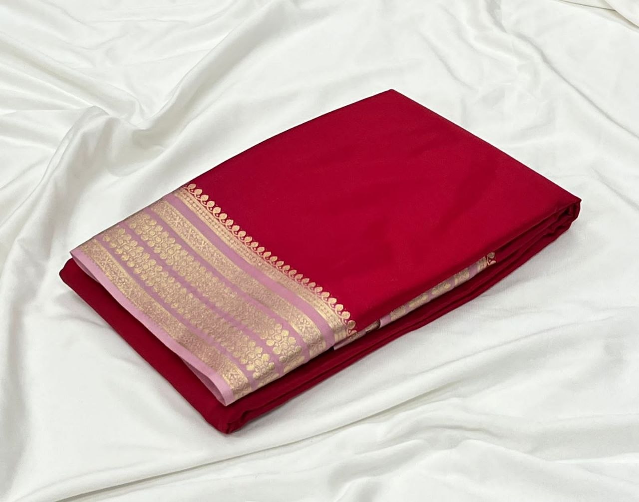 Mysore Crepe Silk Saree - Tangerine Orange